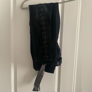New Venus Lace up Belted Skinny Jeans Sz 12